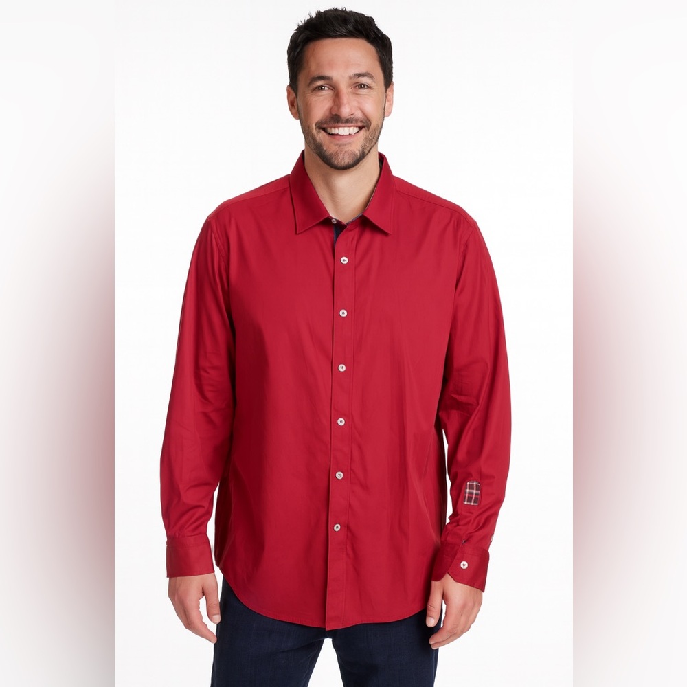 Robert Graham X Maroon Long Sleeve Button Shirt 2XL